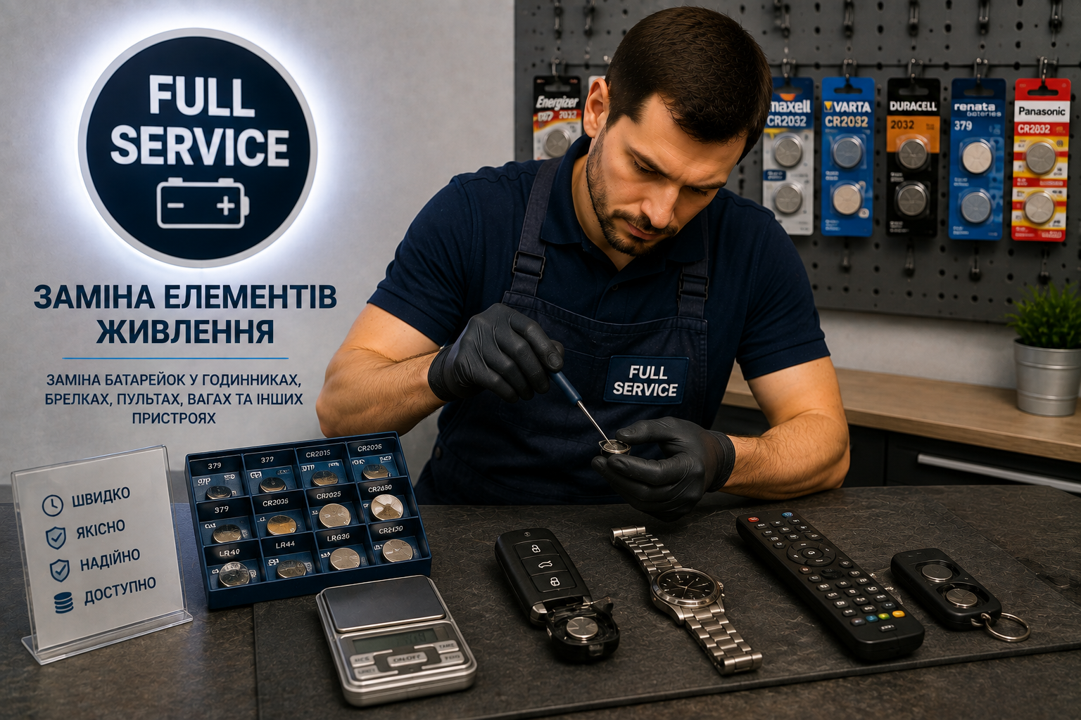 Заміна елементів живлення у Харкові — Full Service